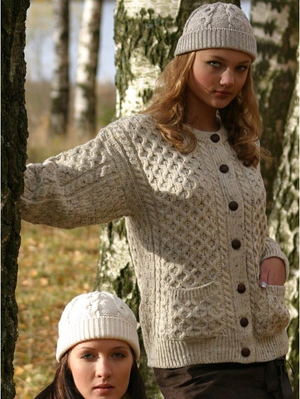Traditional Irish Buttoned Knitted Lumber Ladies Cardigan — Irish Moon